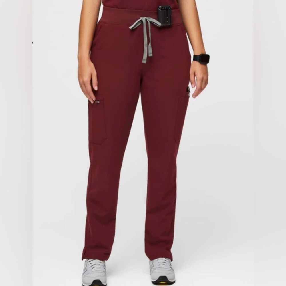 FIGS SCRUBS Burgundy High Waisted‎ Yola Skinny Scrub Pants Size XL Petite